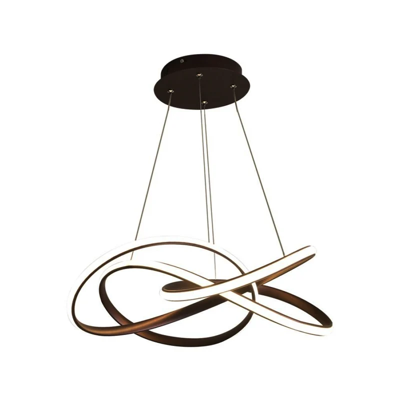 Draaiende ronde keukenkroonluchterlamp metalen LED moderne hanglamp goud/koffie, warm/wit licht Clearhalo