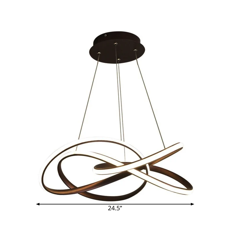 Draaiende ronde keukenkroonluchterlamp metalen LED moderne hanglamp goud/koffie, warm/wit licht Clearhalo