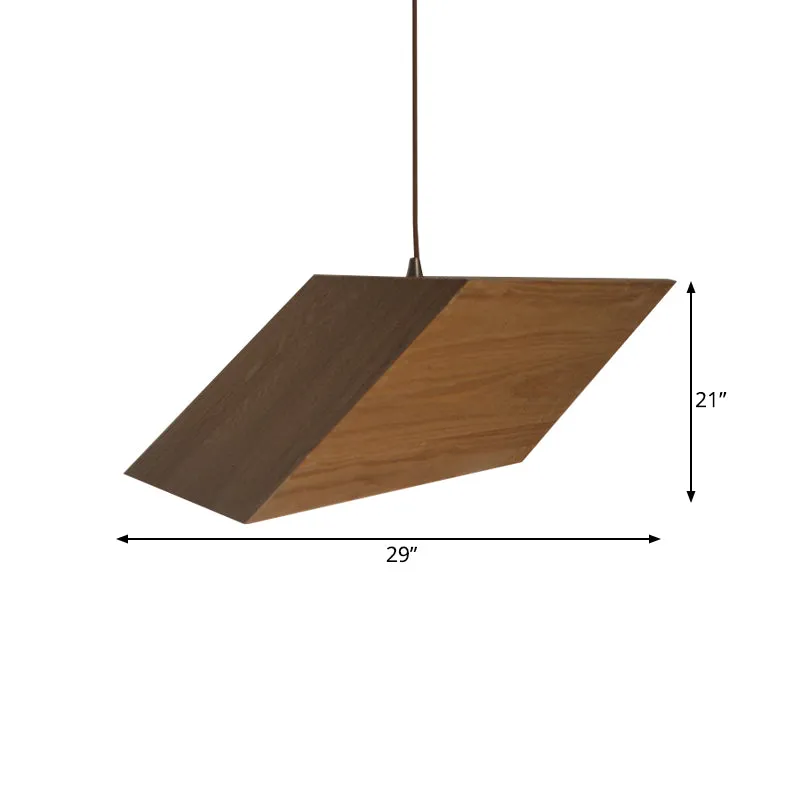 Driehoekig prisma Houten druppelhanger Modern creatief 1 lichtbeige hanglampset Clearhalo