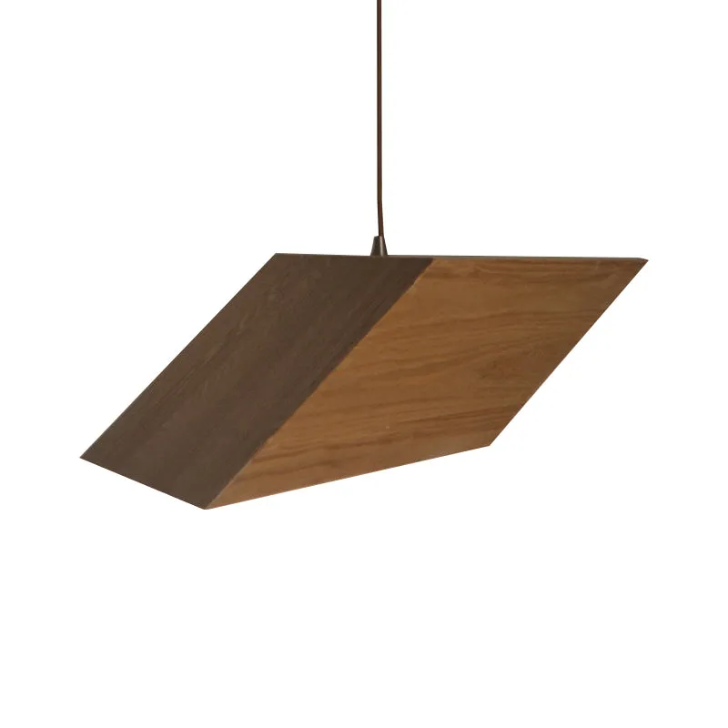 Driehoekig prisma Houten druppelhanger Modern creatief 1 lichtbeige hanglampset Clearhalo