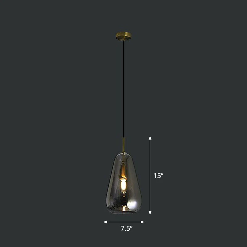 Droplet open keuken hanglamp glas 1 kop Simplicity slingerlicht messing Clearhalo