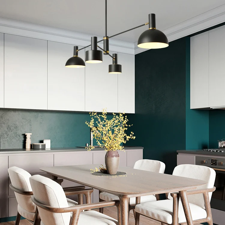 Drum & Dome kroonluchter 4 lampen Scandinavische stijl metalen hanglamp voor keukenrestaurant Clearhalo