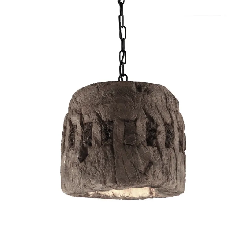 Drum Down Lighting Industriële rustieke 1-lichts hanglamp Gary voor restaurant Clearhalo