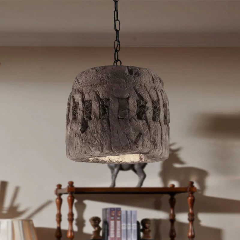 Drum Down Lighting Industriële rustieke 1-lichts hanglamp Gary voor restaurant Clearhalo