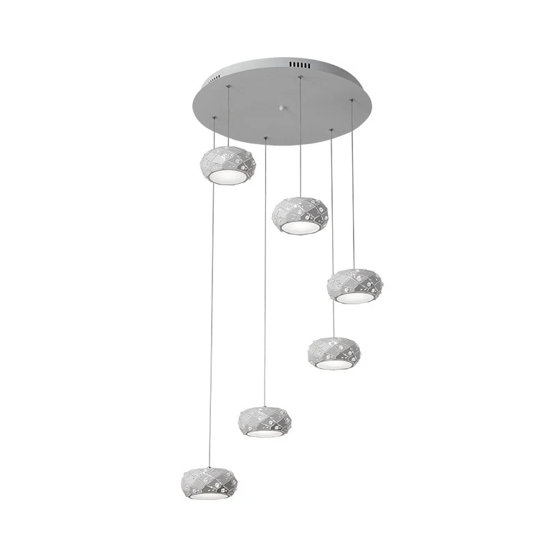 Drum hanglampenset Moderne metalen LED witte hangverlichting wit/warm licht met verstelbare koorden Clearhalo
