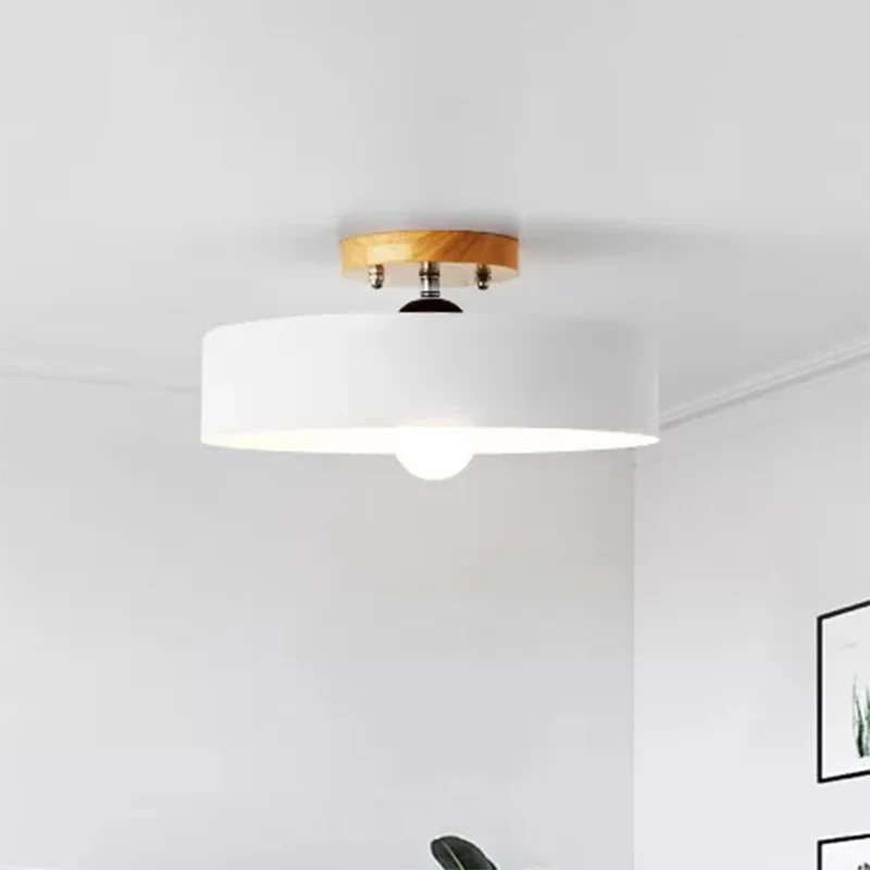 Drum semi-gemonteerde verlichting modernistisch metaal 1 licht 12 "W grijs/wit/rood/roze plafondgemonteerd armatuur voor w...