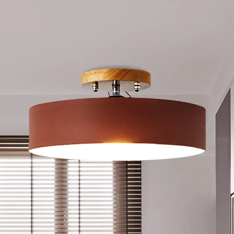 Drum semi-gemonteerde verlichting modernistisch metaal 1 licht 12 "W grijs/wit/rood/roze plafondgemonteerd armatuur voor w...