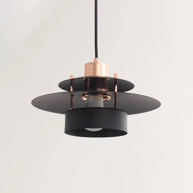 Drum Shade Keuken Hanglamp Metaal 1-lichts Minimalistische hanglampenset zwart Clearhalo