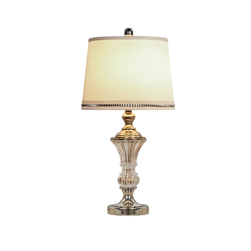 Drum stoffen tafellamp modernistisch 1-kops witte kleine bureaulamp met metalen voet Clearhalo
