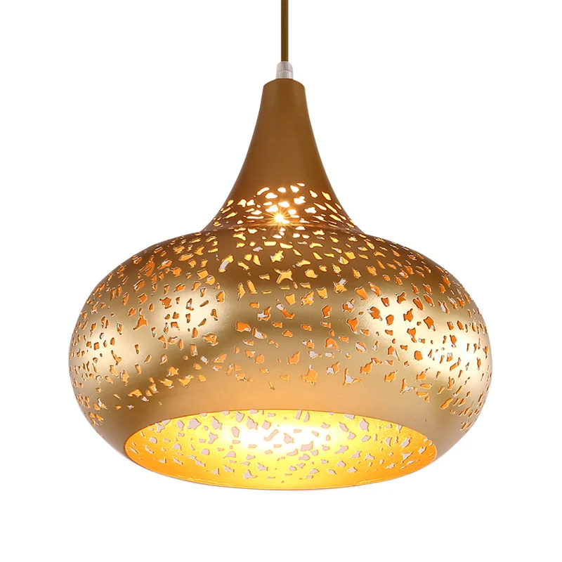 Druppelvormige hanglamp traditioneel metaal 1 lamp hangende verlichtingsarmatuur zilver/brons/goud voor slaapkamer Clearhalo