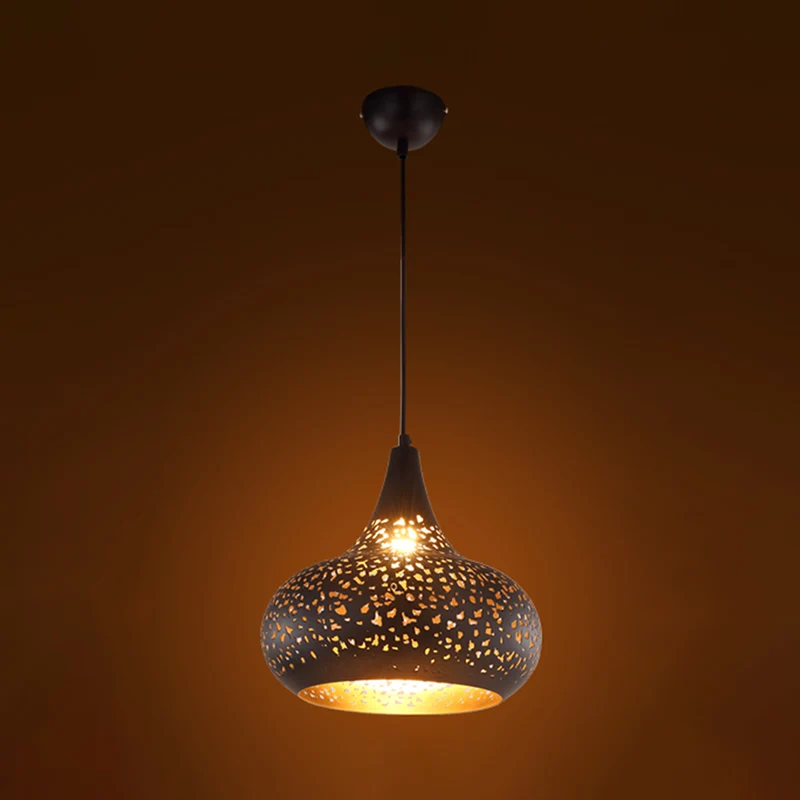 Druppelvormige hanglamp traditioneel metaal 1 lamp hangende verlichtingsarmatuur zilver/brons/goud voor slaapkamer Clearhalo