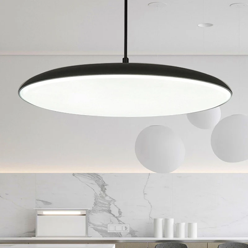 Eenvoud ronde LED-hanger metalen eetkamer plafond hanglamp met acryl diffuser Clearhalo