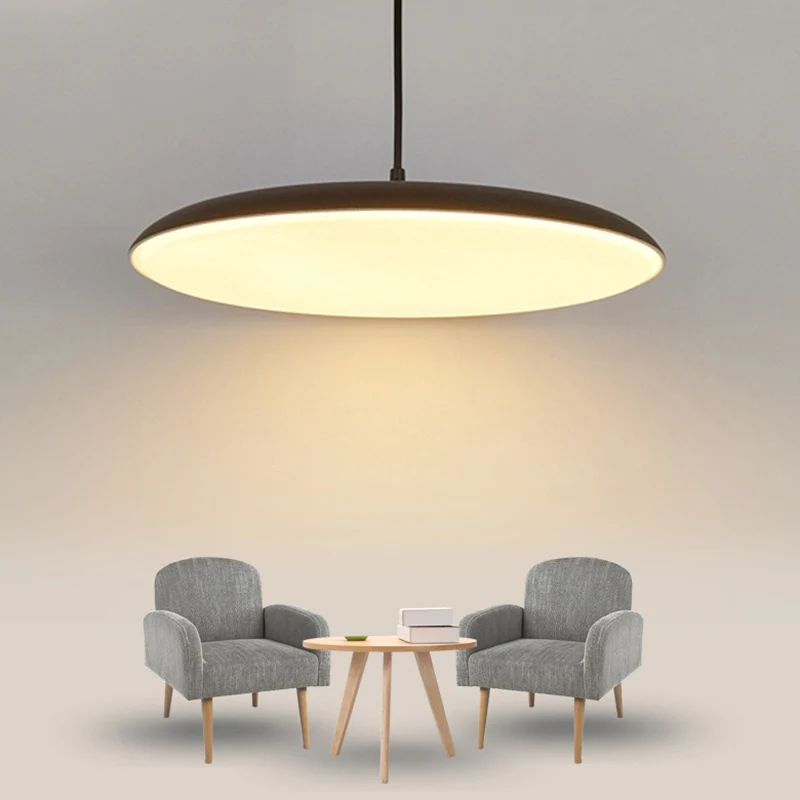 Eenvoud ronde LED-hanger metalen eetkamer plafond hanglamp met acryl diffuser Clearhalo