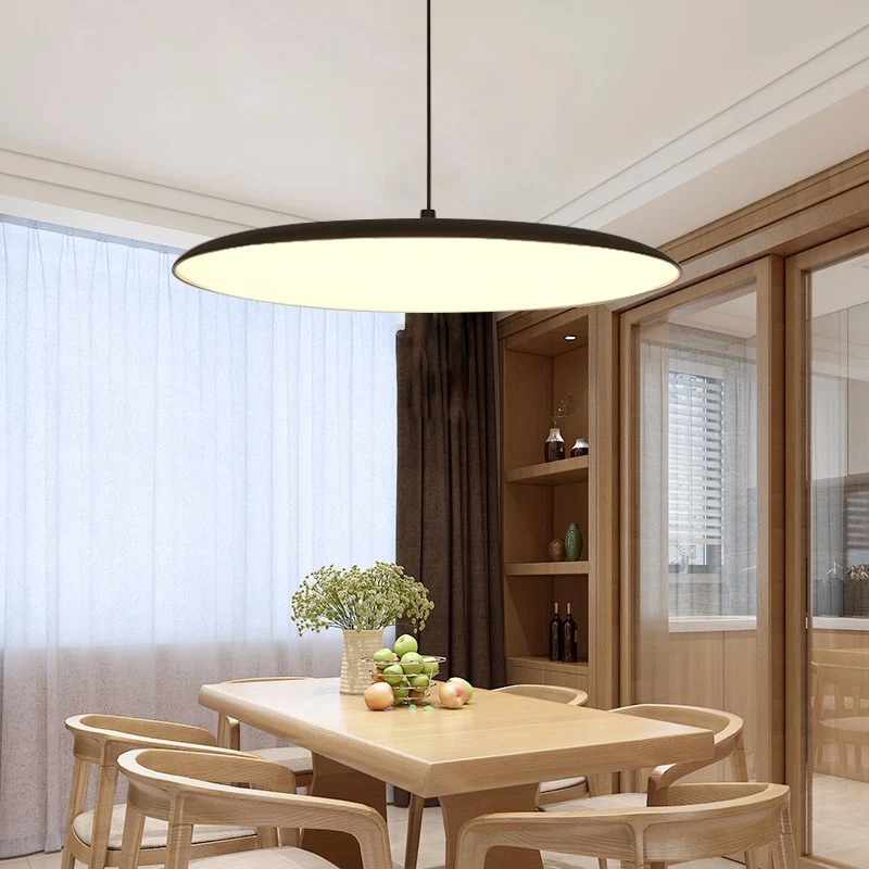Eenvoud ronde LED-hanger metalen eetkamer plafond hanglamp met acryl diffuser Clearhalo