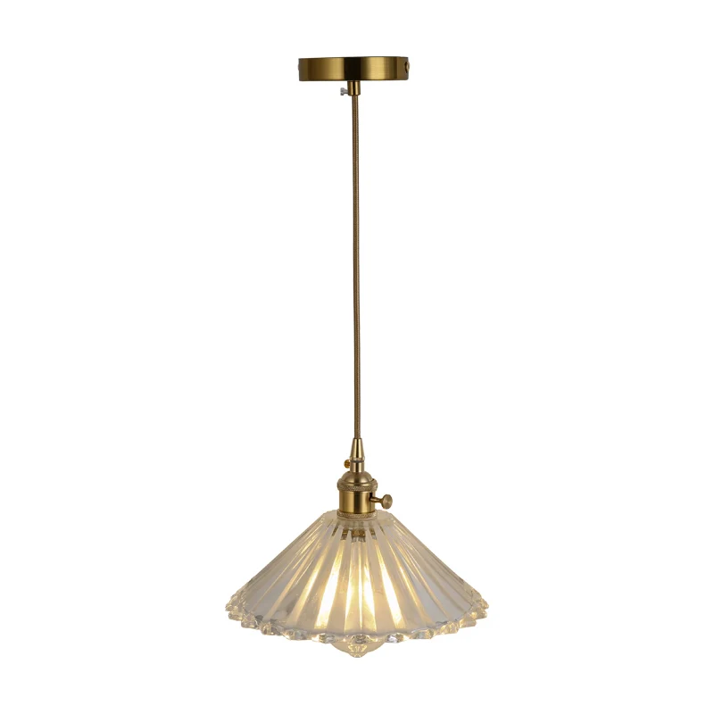 Eenvoud Schaduwrijke hanglamp 1 lamp Helder getextureerd glazen hanglamp Clearhalo