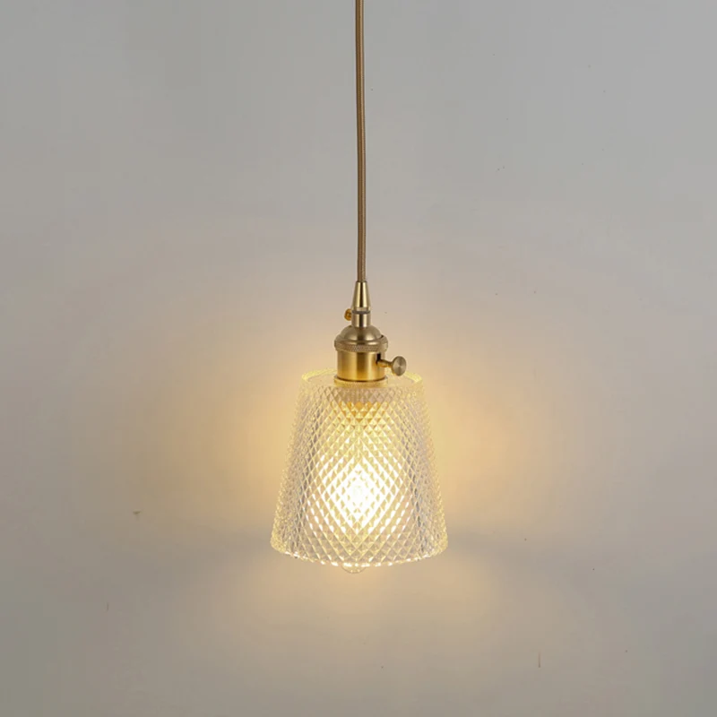 Eenvoud Schaduwrijke hanglamp 1 lamp Helder getextureerd glazen hanglamp Clearhalo
