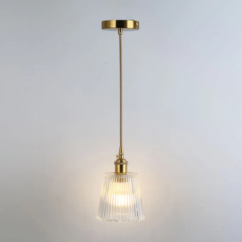 Eenvoud Schaduwrijke hanglamp 1 lamp Helder getextureerd glazen hanglamp Clearhalo