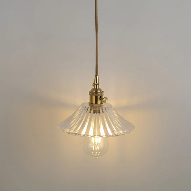 Eenvoud Schaduwrijke hanglamp 1 lamp Helder getextureerd glazen hanglamp Clearhalo