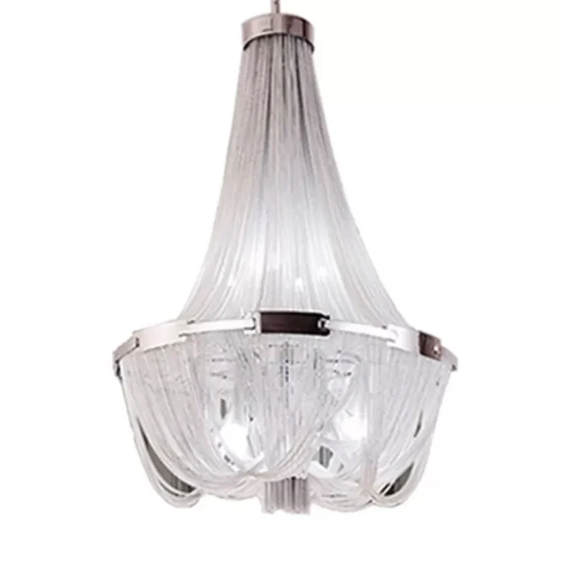 Eenvoudige hangende kroonluchter met 16 lampen, mand met neerwaartse verlichting en aluminium kap Clearhalo