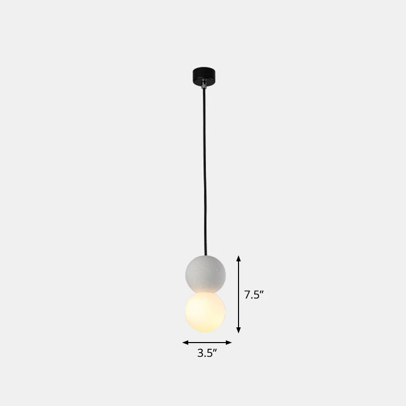 Eenvoudige kalebasvormige hanglamp Terrazzo 1-lichts bar-hanglamp met opaalglazen kap Clearhalo
