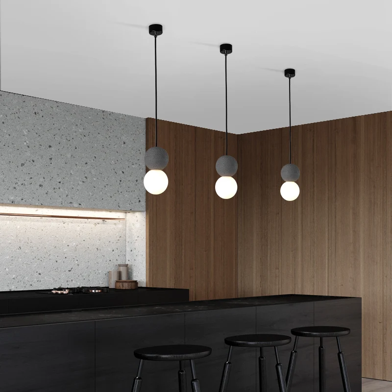 Eenvoudige kalebasvormige hanglamp Terrazzo 1-lichts bar-hanglamp met opaalglazen kap Clearhalo