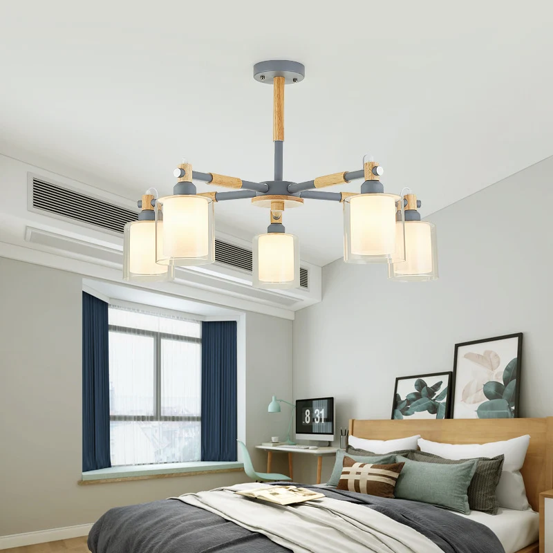 Eenvoudige stijl cilinder hangende hanger armatuur 5 lampen metaal en lampen hangende lampen voor kinderslaapkamer Clearhalo