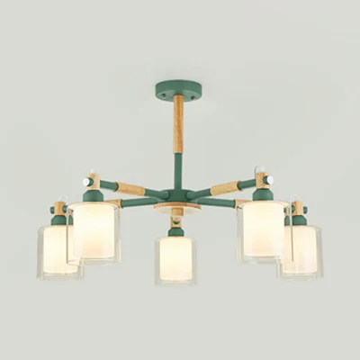 Eenvoudige stijl cilinder hangende hanger armatuur 5 lampen metaal en lampen hangende lampen voor kinderslaapkamer Clearhalo