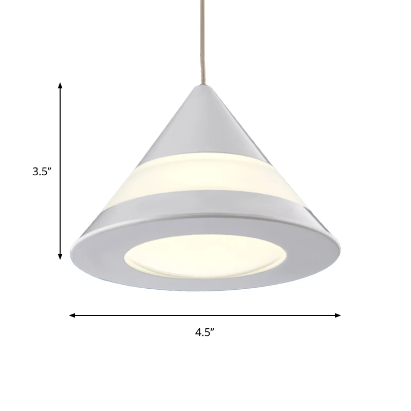 Eenvoudige witte kegel hangende hanglamp metaal 3-lichts eetkamer hanglamp warm/wit Clearhalo