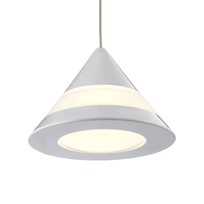 Eenvoudige witte kegel hangende hanglamp metaal 3-lichts eetkamer hanglamp warm/wit Clearhalo