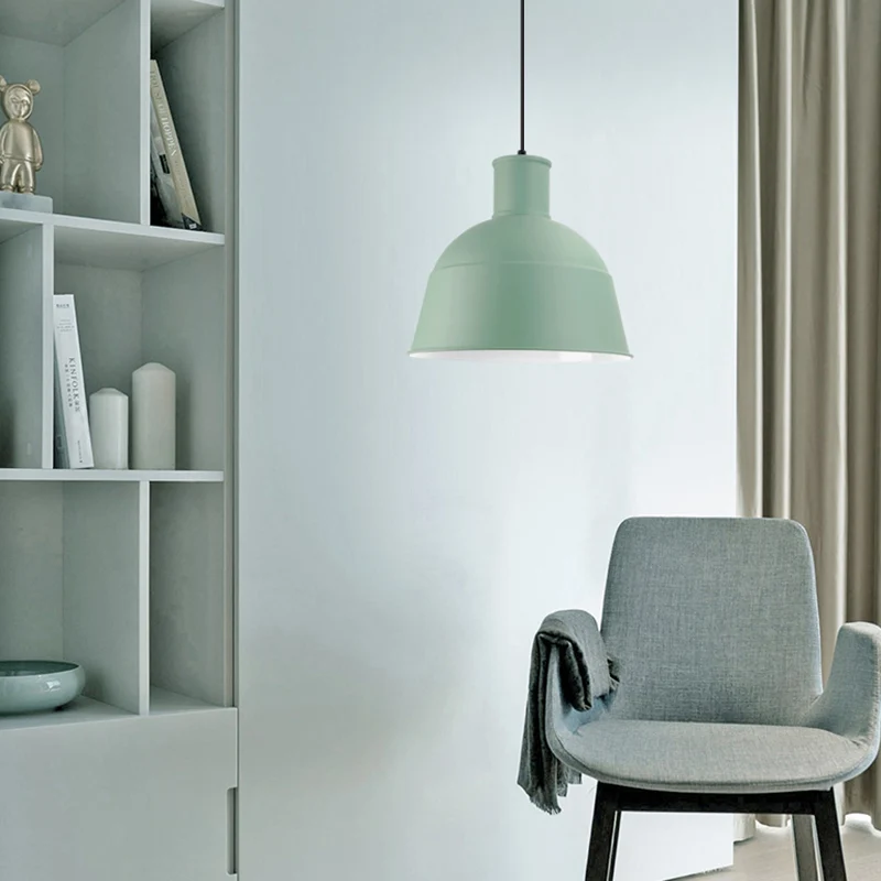 Eetkamer Kleuterschool Kom Hanglamp Aluminium Macaron Loft Hanglamp met één licht Clearhalo