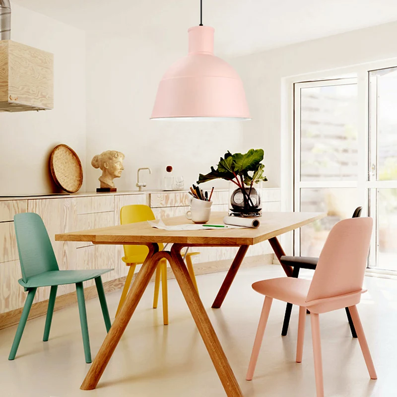 Eetkamer Kleuterschool Kom Hanglamp Aluminium Macaron Loft Hanglamp met één licht Clearhalo
