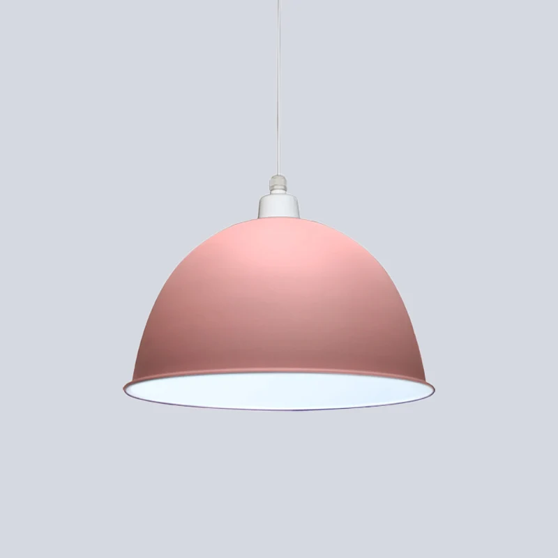 Eetkamerhanglamp met 1 lamp, grijze/roze hangende hanglamp Scandinavische stijl met metalen koepelkap Clearhalo