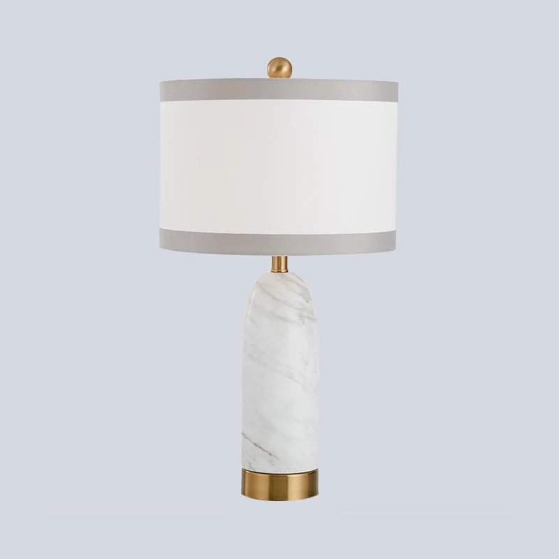 Eetkamerlamp met 1 kop, moderne witte tafellamp met cilindrische stoffen kap Clearhalo