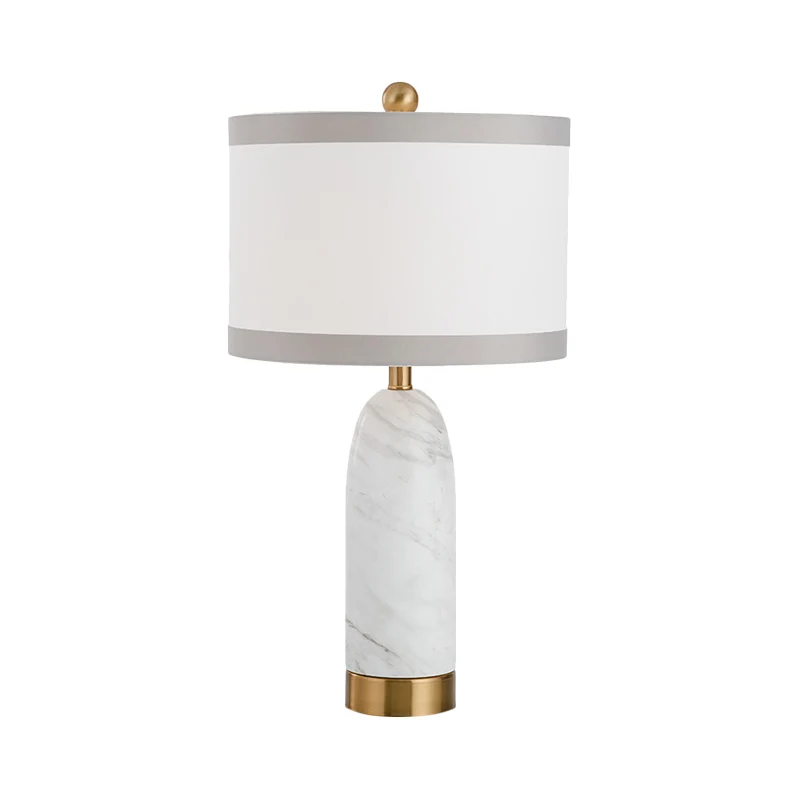 Eetkamerlamp met 1 kop, moderne witte tafellamp met cilindrische stoffen kap Clearhalo