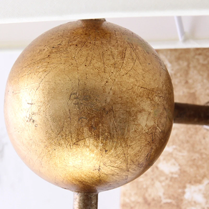 Eetkamerlamp met één lamp, vintage messing schanslamp met rechthoekige stoffen kap Clearhalo