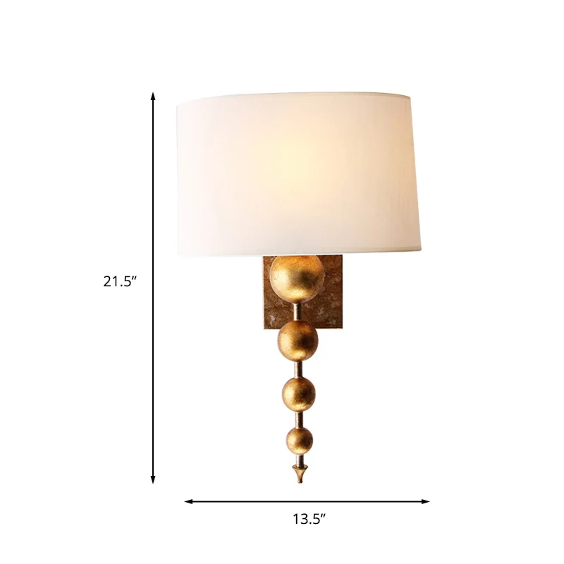 Eetkamerlamp met één lamp, vintage messing schanslamp met rechthoekige stoffen kap Clearhalo