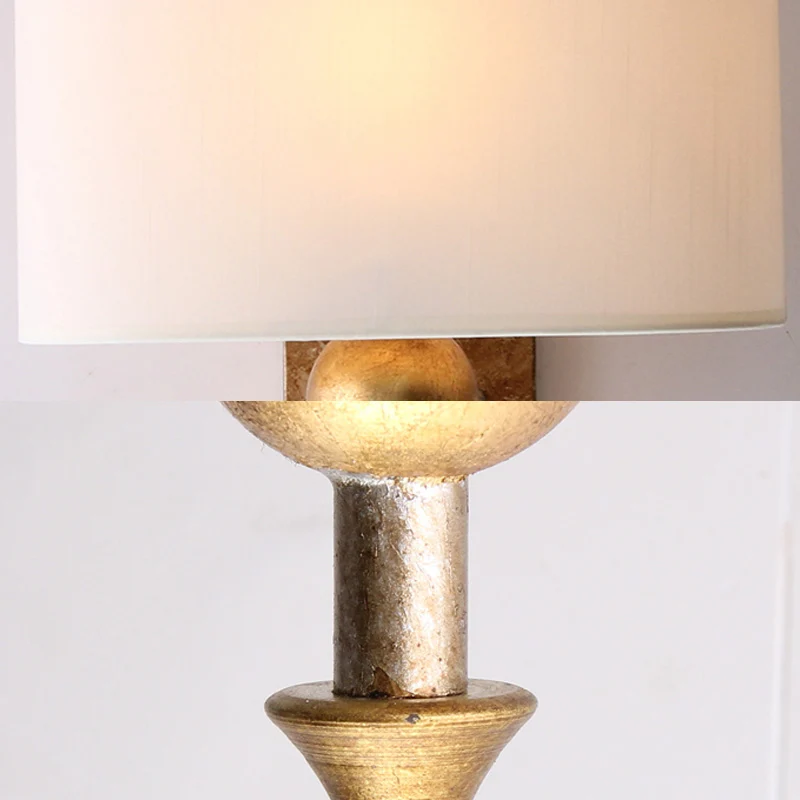 Eetkamerlamp met één lamp, vintage messing schanslamp met rechthoekige stoffen kap Clearhalo