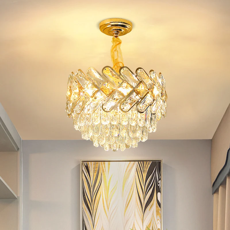 Eigentijdse Bowl-plafondlamp Crystal Block 5/7-Head salon kroonluchter hanglamp goud Clearhalo