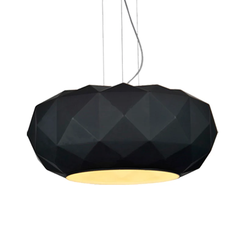 Eigentijdse Diamond Drop hanglamp metallic 1-lamps eetkamer plafondlamp met trommelontwerp zwart Clearhalo