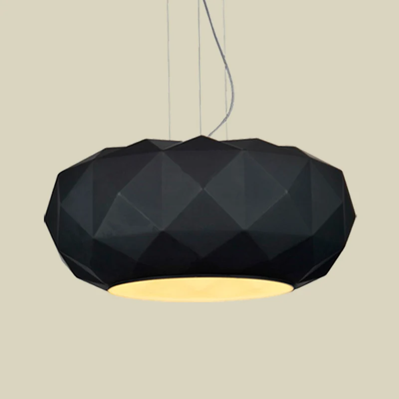 Eigentijdse Diamond Drop hanglamp metallic 1-lamps eetkamer plafondlamp met trommelontwerp zwart Clearhalo