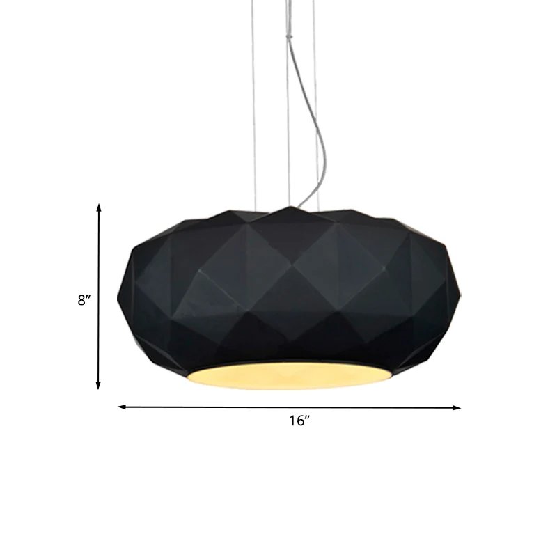 Eigentijdse Diamond Drop hanglamp metallic 1-lamps eetkamer plafondlamp met trommelontwerp zwart Clearhalo