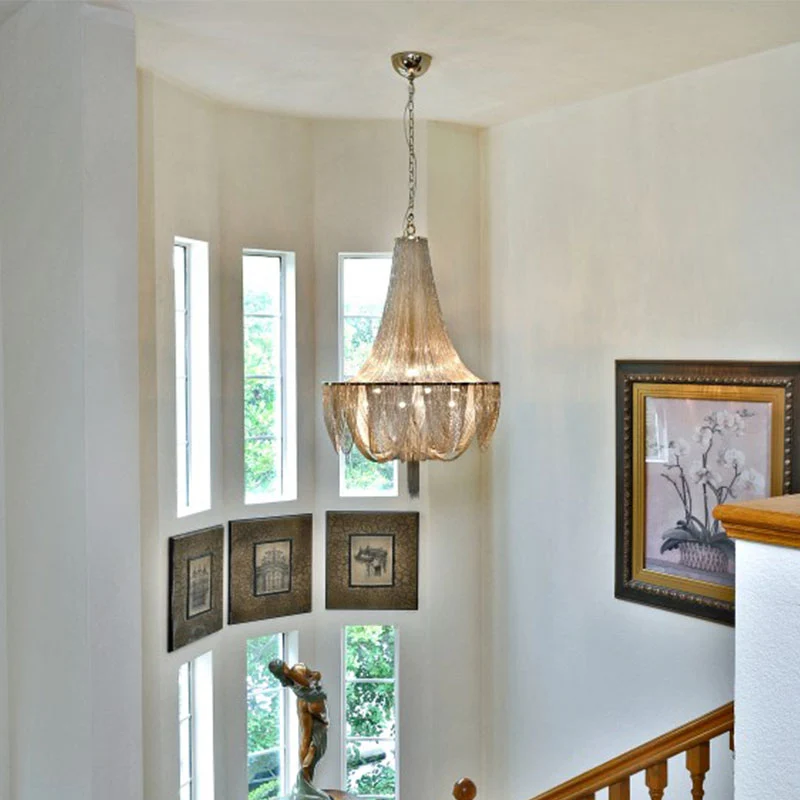 Eigentijdse Empire kroonluchter aluminium ketting eetkamer plafond hanglamp Clearhalo