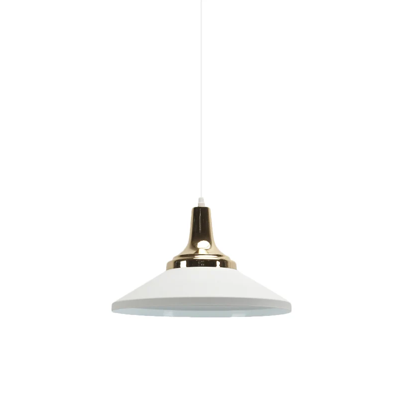 Eigentijdse hanglamp met ondiepe kegel, één lichte aluminium hanglamp voor hotelkeuken Clearhalo