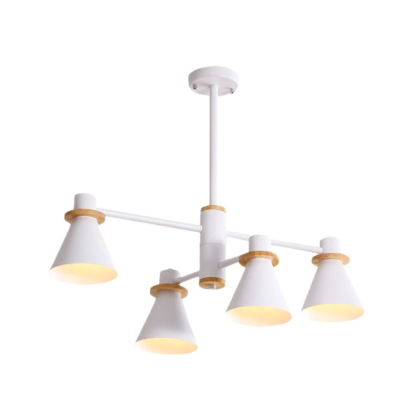 Eigentijdse hanglamp met trechterschaduw, metalen 2-laags 4/6/8 lichtkroonluchter voor restaurant Clearhalo