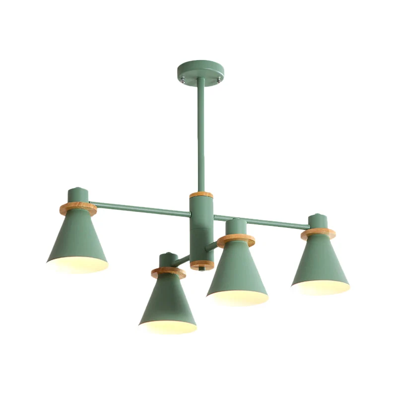 Eigentijdse hanglamp met trechterschaduw, metalen 2-laags 4/6/8 lichtkroonluchter voor restaurant Clearhalo