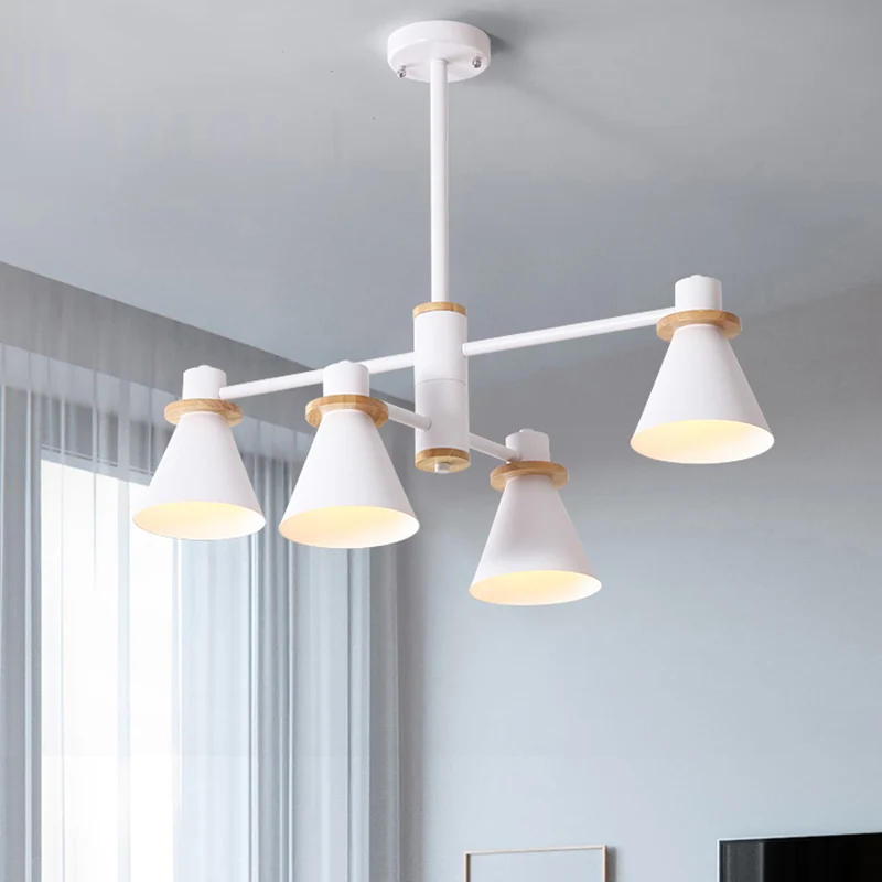 Eigentijdse hanglamp met trechterschaduw, metalen 2-laags 4/6/8 lichtkroonluchter voor restaurant Clearhalo