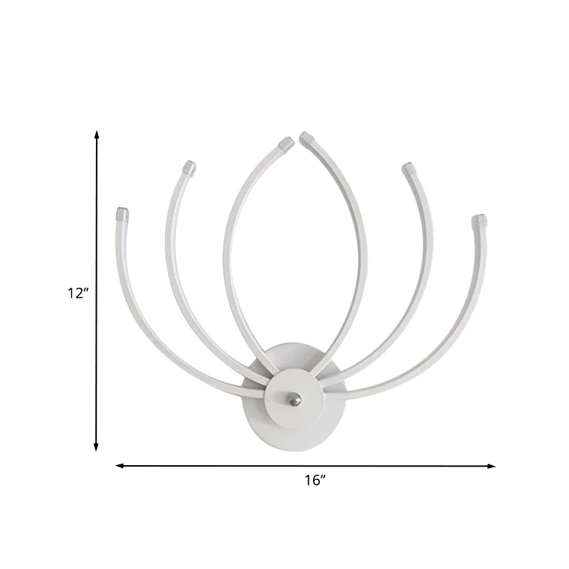 Eigentijdse Lotus wandgemonteerde wandlamp van acryl LED-nachtkastje wit met lineair ontwerp, warm/wit licht Clearhalo