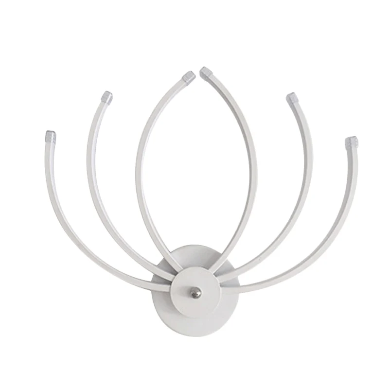 Eigentijdse Lotus wandgemonteerde wandlamp van acryl LED-nachtkastje wit met lineair ontwerp, warm/wit licht Clearhalo