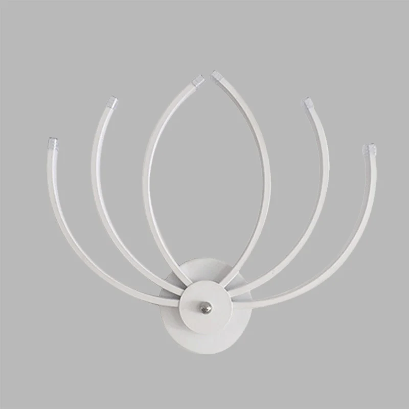 Eigentijdse Lotus wandgemonteerde wandlamp van acryl LED-nachtkastje wit met lineair ontwerp, warm/wit licht Clearhalo