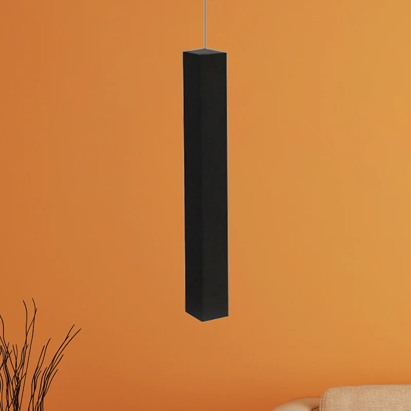 Eigentijdse matzwarte kubusvormige plafondlamp Metalen eetkamer LED-hanglamp wit/warm Clearhalo